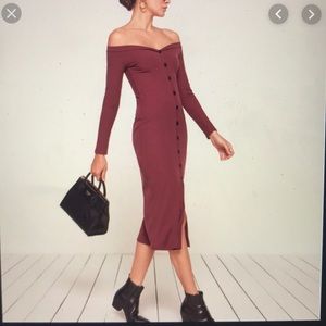 Reformation Cora Dress in Garnet